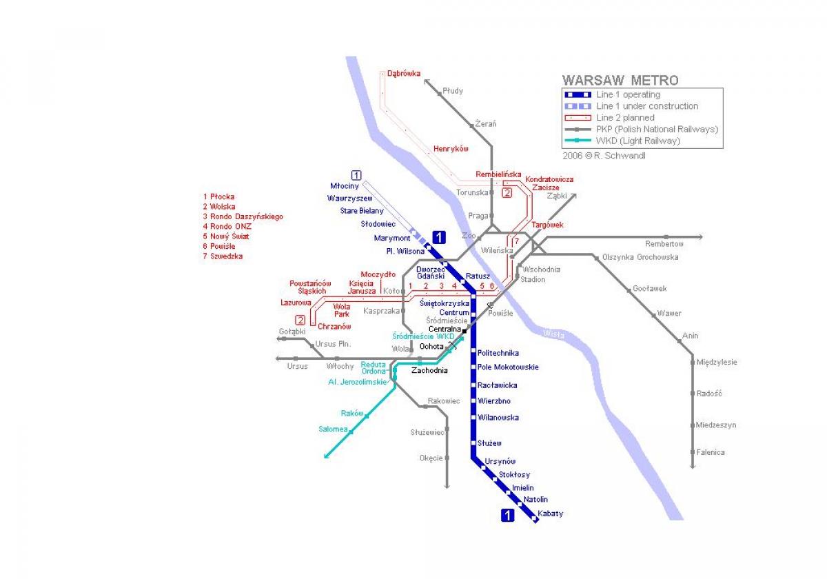 Схема варшавского метро