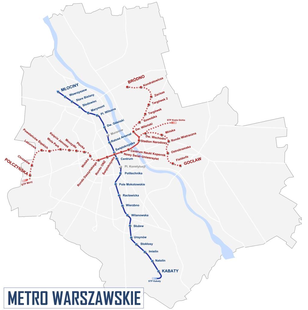 карта метро Варшави