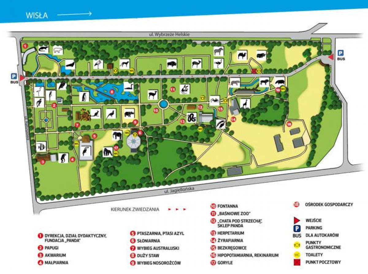 Карта Варшавського зоопарку 