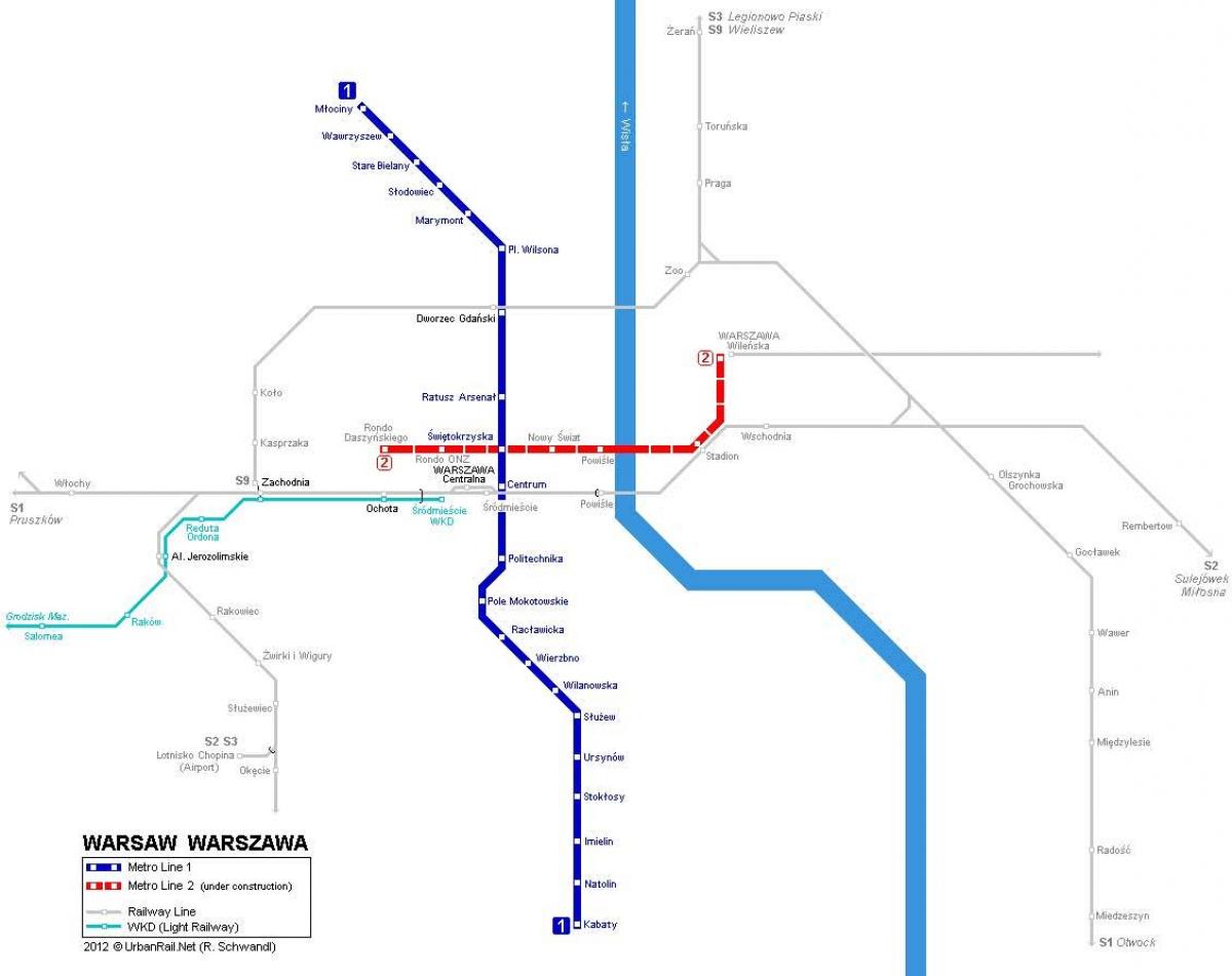 карта метро Варшави