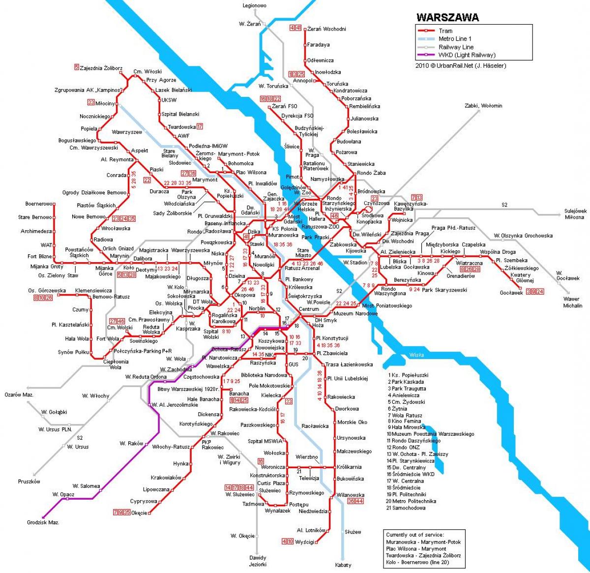 Варшава Залізничний карті
