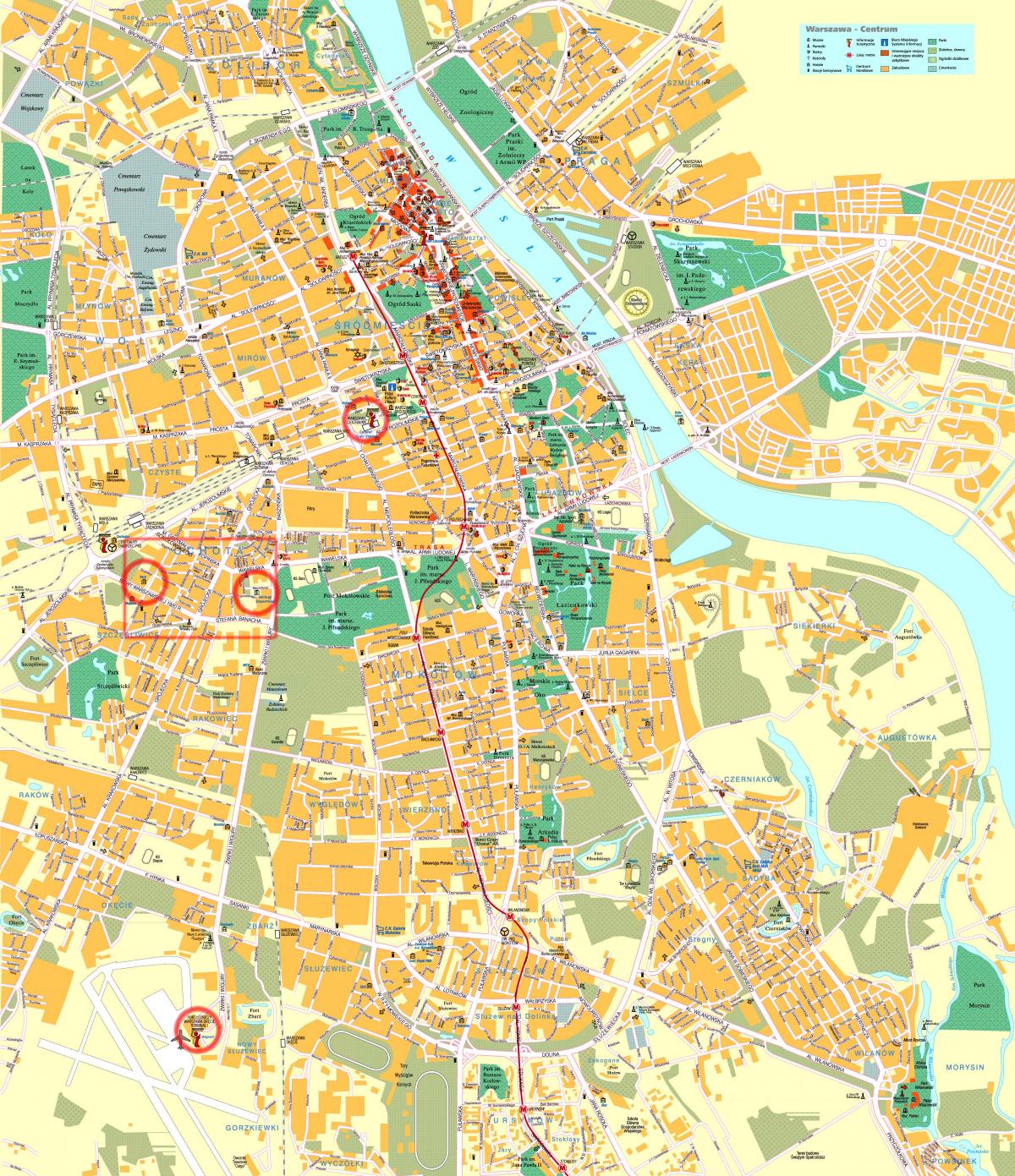 карта вулиць Варшави, Польща