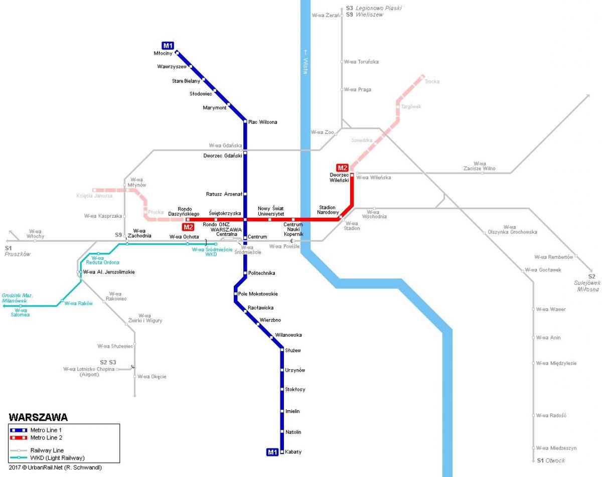 карта метро у Варшаві Польща