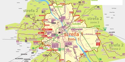 Карта Варшави на автобусі 