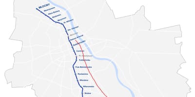 Карта Варшави королівський маршрут 