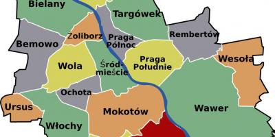 Карта околиць Варшави 