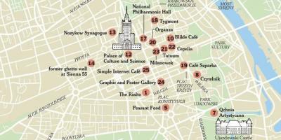 Визначні пам'ятки Варшави карті
