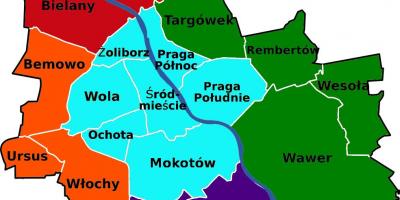 Карта районів Варшави 